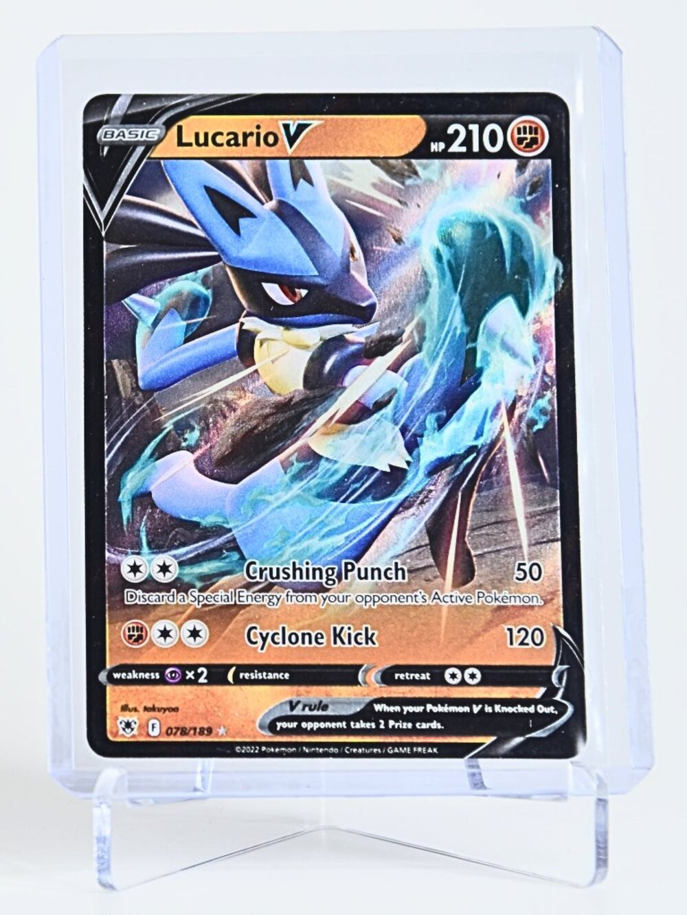 Pokemon Card Lucario 078/189 V Ultra Rare Holo Astral Radiance